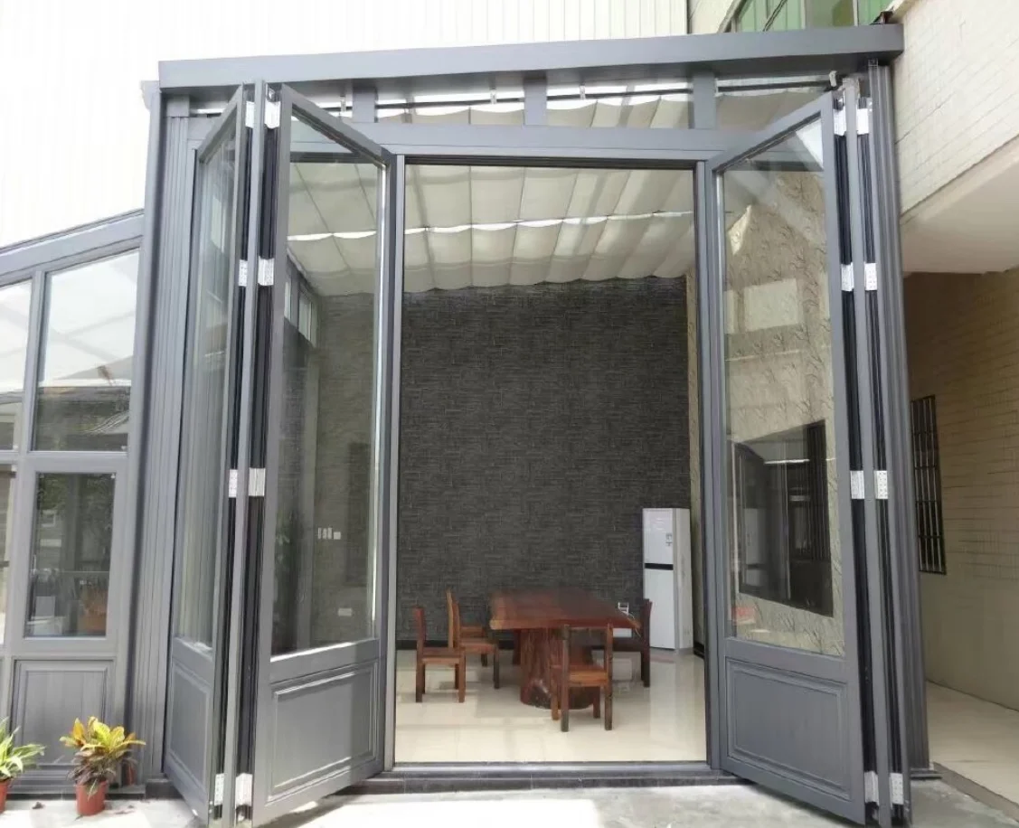 Factory Price High standard Room Dividers Glass Accordion Metal Bi Folding Doors