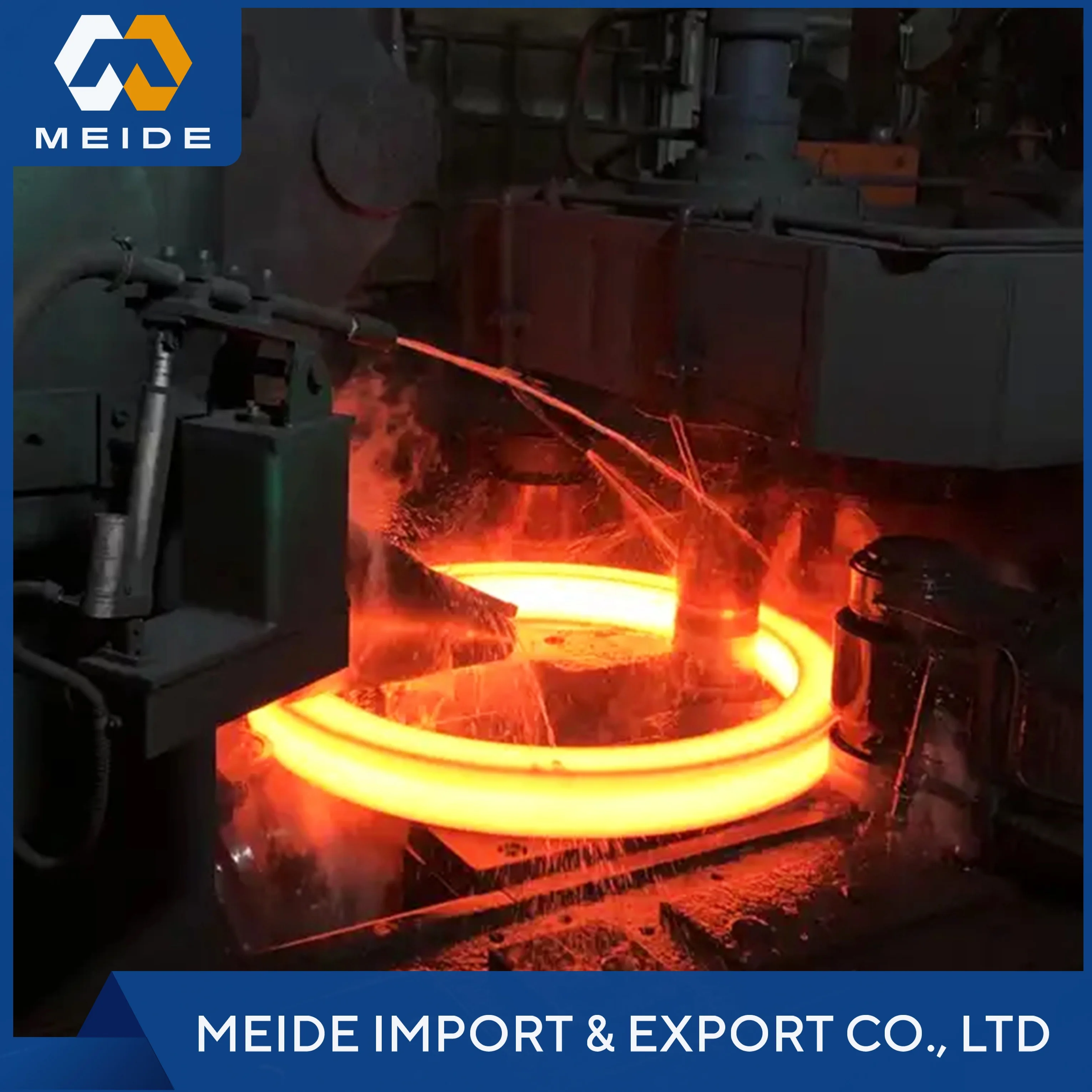 Ring Parts Forging Service Forged Rings Rolled Ring Forging with Large Turning Machining Heavy Forging Rings Open Die Steel