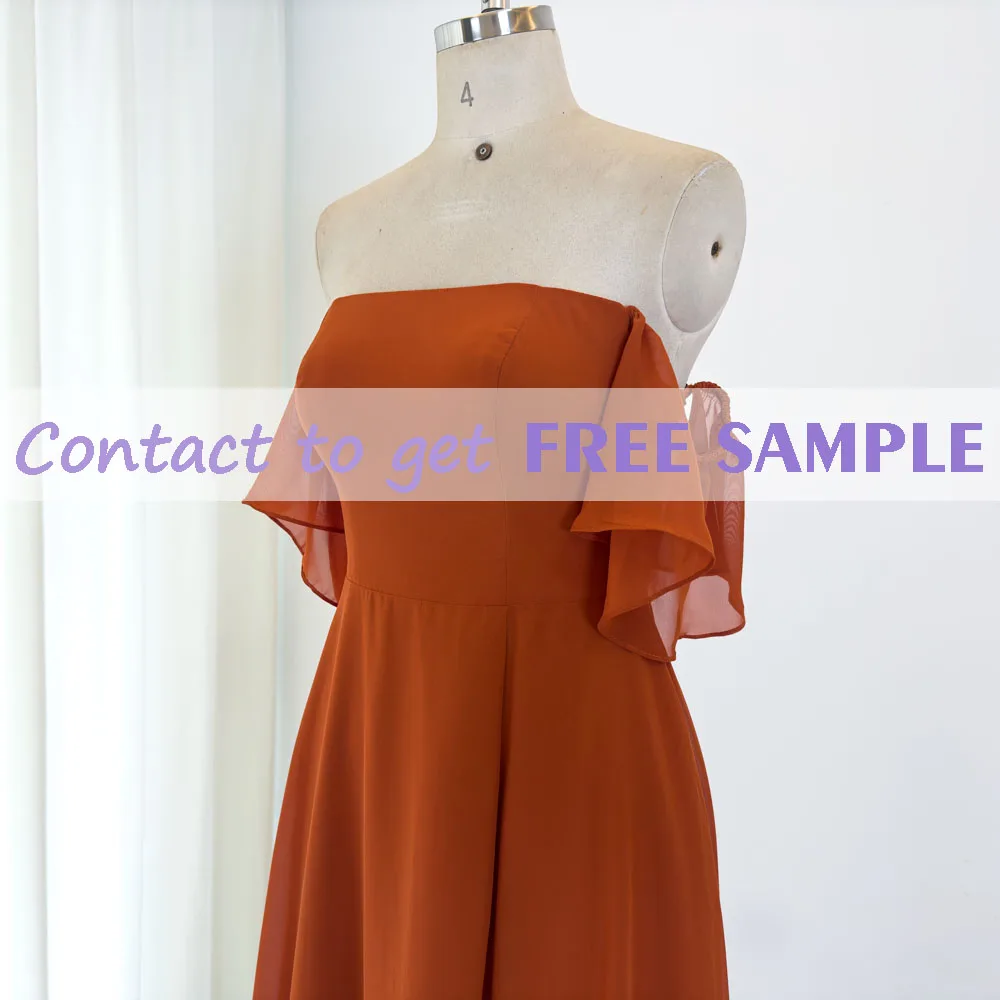 TEENYEE Elegant A-Line Bridesmaid Dresses Off Shoulder Neck Maid of Honor Gowns Wedding Guest Evening Prom Wear