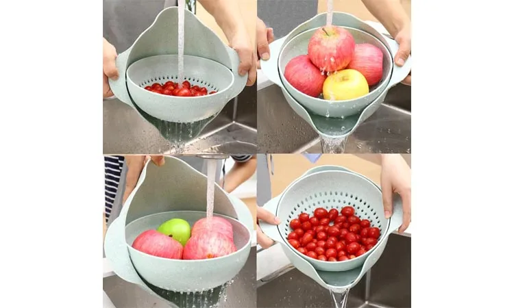 Home Kitchen Accessories Tool Fruit Vegetable Deep Colander Washing Plastic Basket Plate