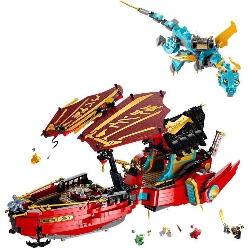 Chinese Building Block 70087 New Product Phantom Ninja Fate Reward Number Life and Death Speed Dragon Boat Assembly Puzzle Toy