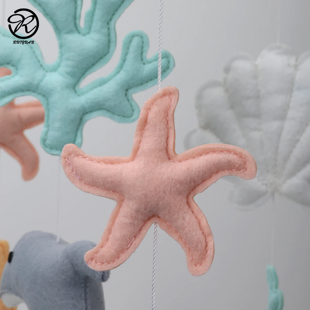 Ocean baby mobile sea themed nursery crib mobile dolphin starfish Coral Shell cot mobile