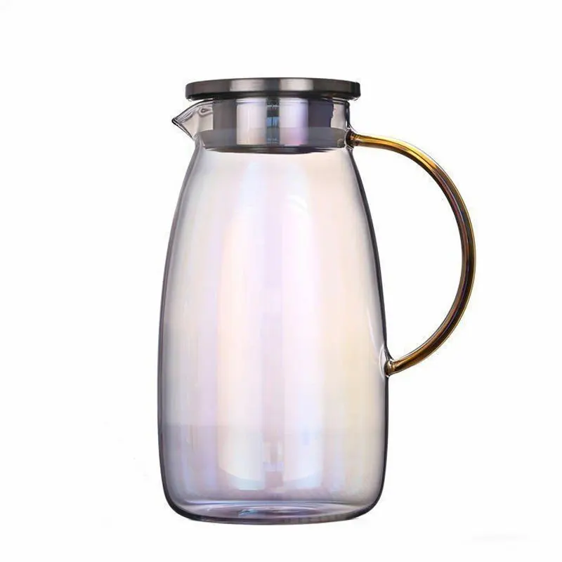 High Quality Multi-Colors Glass Carafe Water Pitcher Water Cooler Jug 1.8L Borosilicate Glass Jug