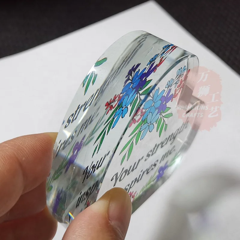 Wholesale Crystal Heart Shaped Glass Paperweight Custom Made K9 Crystal paperweight for souvenir gift CPW-01