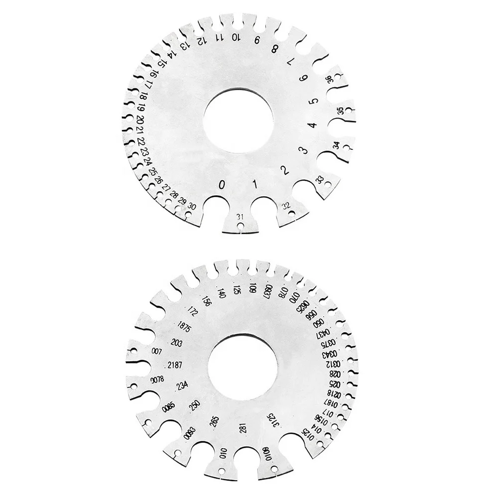 1pc Stainless steel American Standard Wire Diameter Gauge Sample Weld Inspection Ruler Thickness Gauge Wire AWG Model Gauge