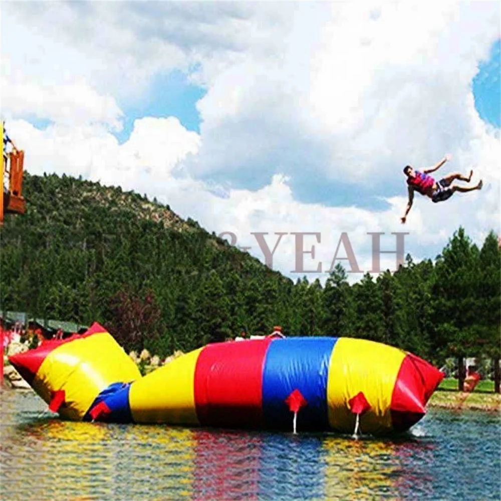 Lake sport Game PVC floating jump pillow inflatables waters catapult  inflatable water blob
