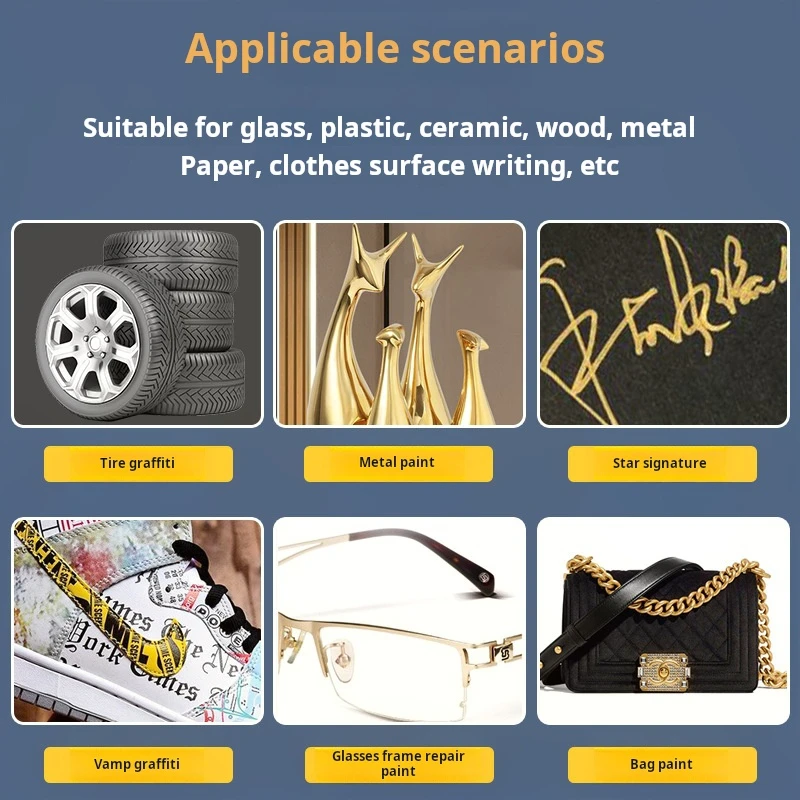 Metal paint pen White waterproof quick-drying oil-based marker Steel industrial tire repaint non-fading marker