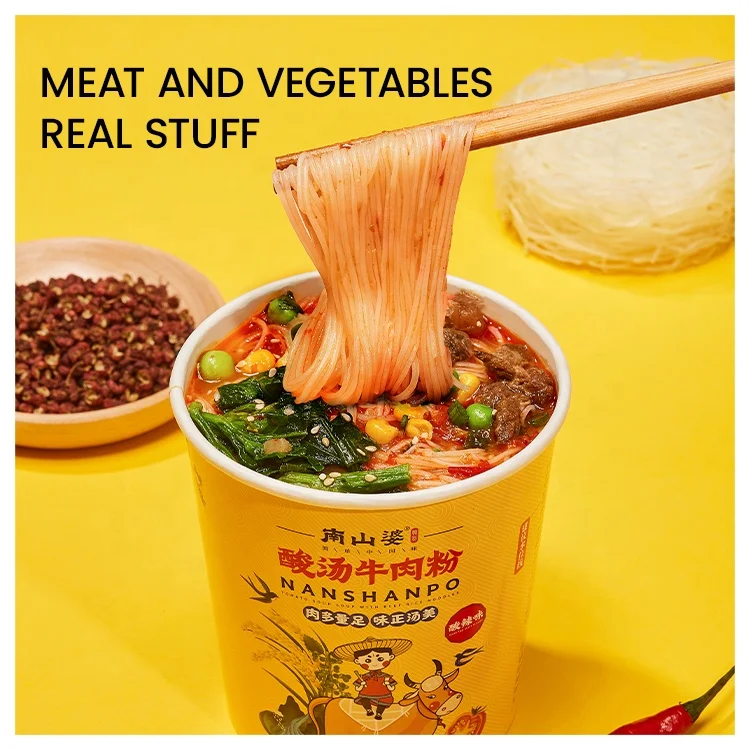 NANSHANPO Free sample food ramen low calorie instant bowl type  noodles chinese instant noodles