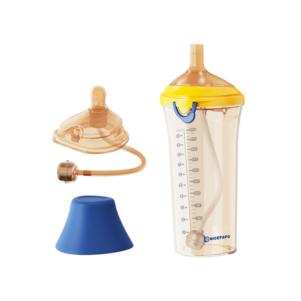 300Ml Straw Sippy Milk Baby Bottles Biberones Para Bebes Silicone Flip-Cap Baby Milk Feeding Bottle