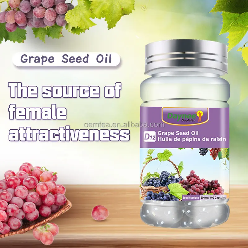Grape Seed Oil Capsule Beauty Care Herbal Supplements Grape Seed Extract Soft Capsule