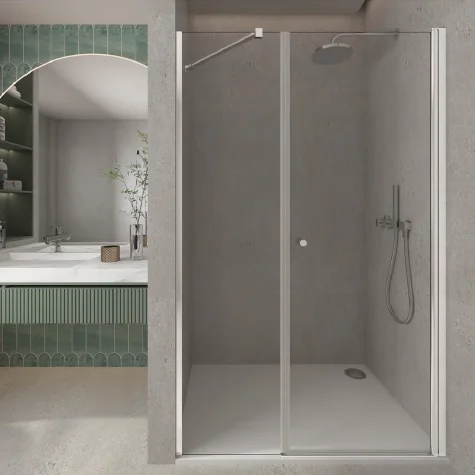 PARTNER Factory Direct Sell Silver Black Frame Tempered Glass Modern Design Door Portable Shower Screen Bathtub Screen