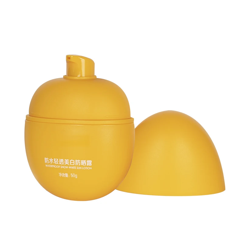 Empty sunscreen duck egg private label plastic sunscreen stick container 50ml squeeze pump sunscreen bottle