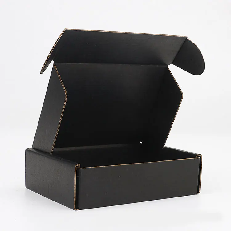 Wholesale Custom Logo Printed Corrugated Cardboard Paper Black Shipping Boxes