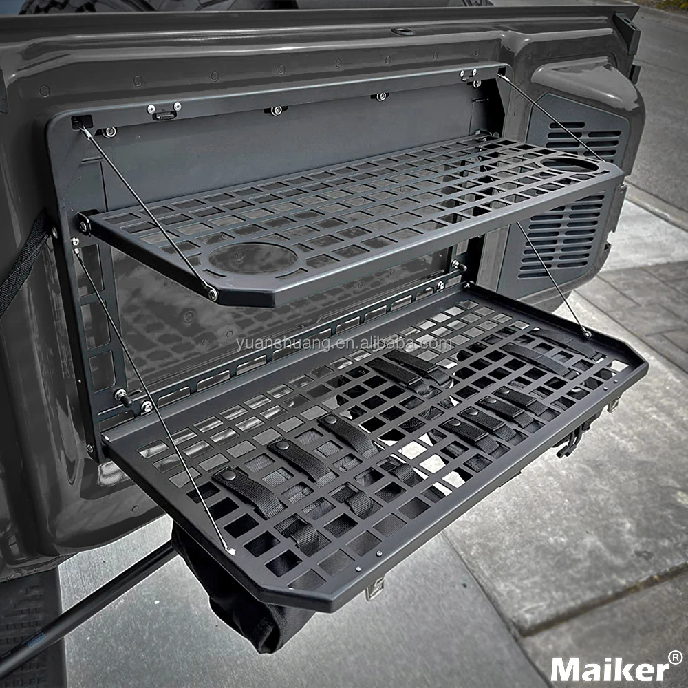 Maiker Double Tailgate Table For Ford Bronco Manufacture Accessories 4x4 Offroad Rear Door Frame Table For Bronco