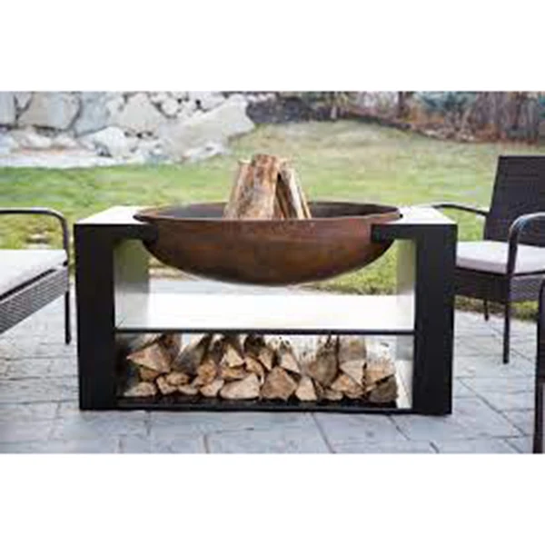 Outdoor Fire Pond Square Table Backyard Patio Garden Stove Metal Wood Burning Fire Cellar Sparks