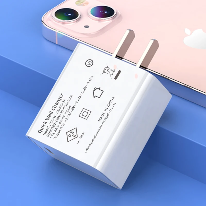 20w usb c power adapter type c fast charging portable quick charge usb wall pd chargers with Japan plug PSE for mobile phone