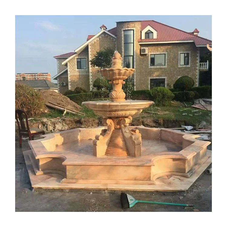 Cheap Price Marble Basin Garden Fountain Carved Marble Statue Water Pond Fountains Customized