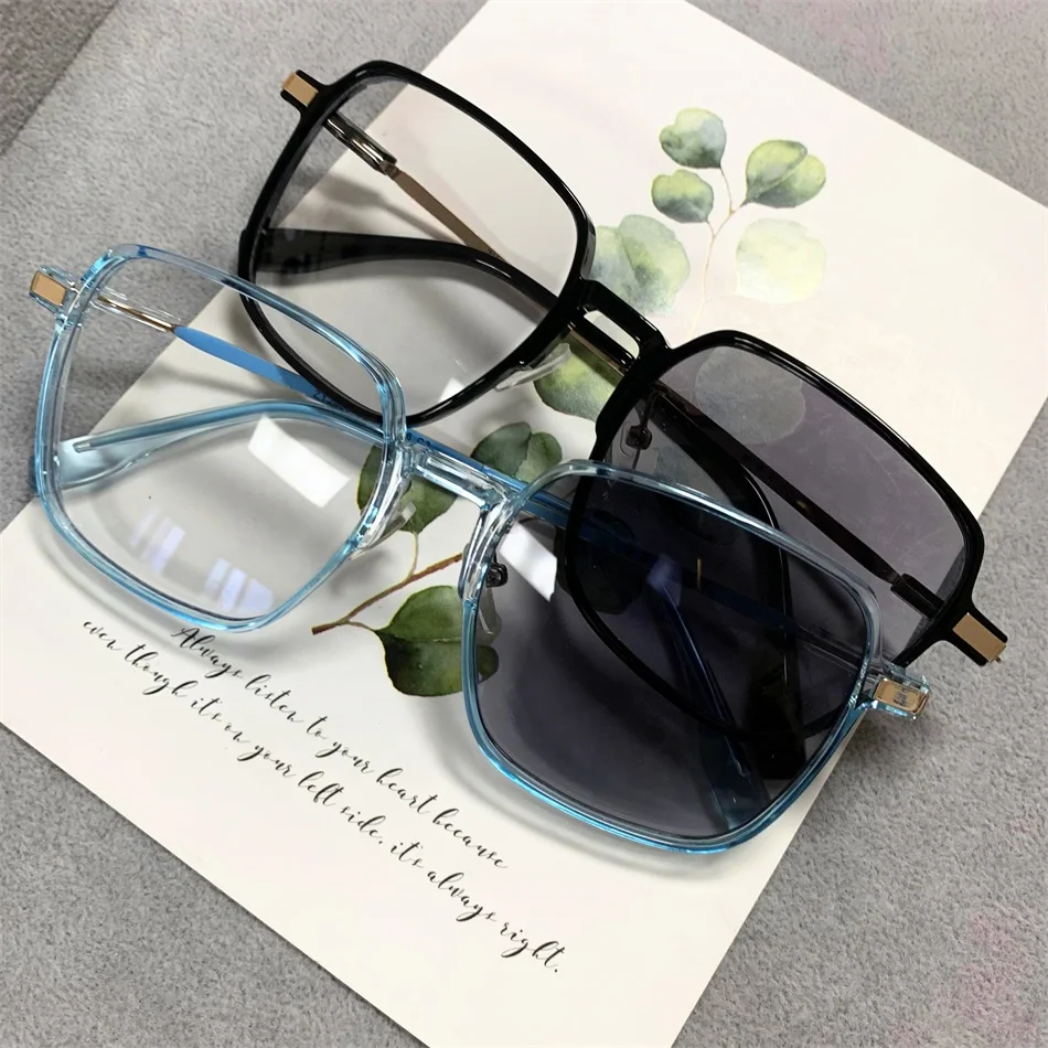 fashion woman anti blue light glasses gold black pc alloy large size lunettes antireflet 2024 girls eyeglasses photochromic