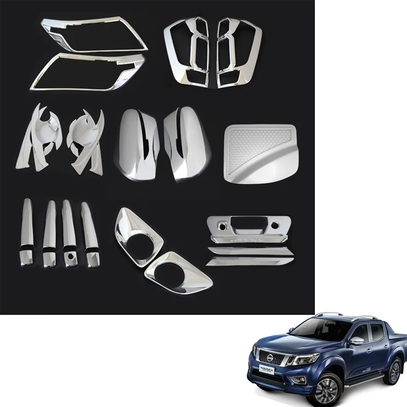 ABS Chrome Kits Set 4x4 Accessories For Navara NP300 2015 2016-2020 Double Cabs