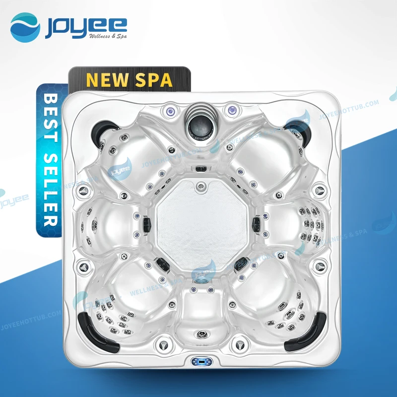 JOYEE 7 8 person staycation fun hot spa outdoor big freestanding spa bath hot tub for 8 person out door backyard home spa
