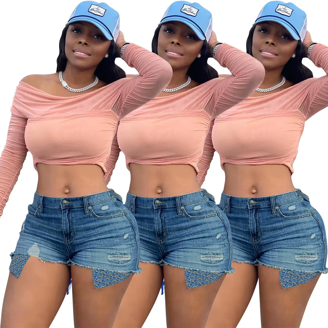 FE222 European and American spring and summer sexy fashion cowboy shorts women rhinestone clothes 2022