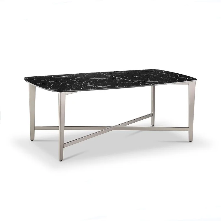 Living Room Custom Made Triangle 3 Leg White Round Nordic Wrought Iron Marble Tea Center Coffee Table