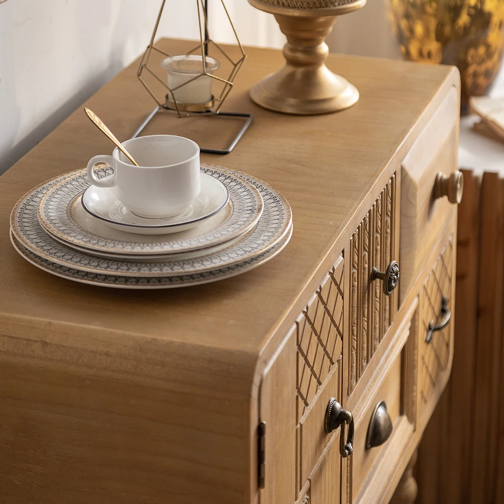 Farmhouse Storage Cabinet Accent Sideboard Wood Buffet Cabinet with 2-Door Chest Of Drawers for Living Room