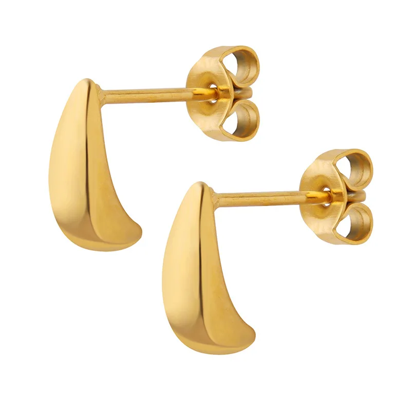 Personalized Jewelry High Quality Fashion Ins Style Simple 18K Gold Plated Wholesale Gold Small Waterdrop Stud Earrings Jewelry