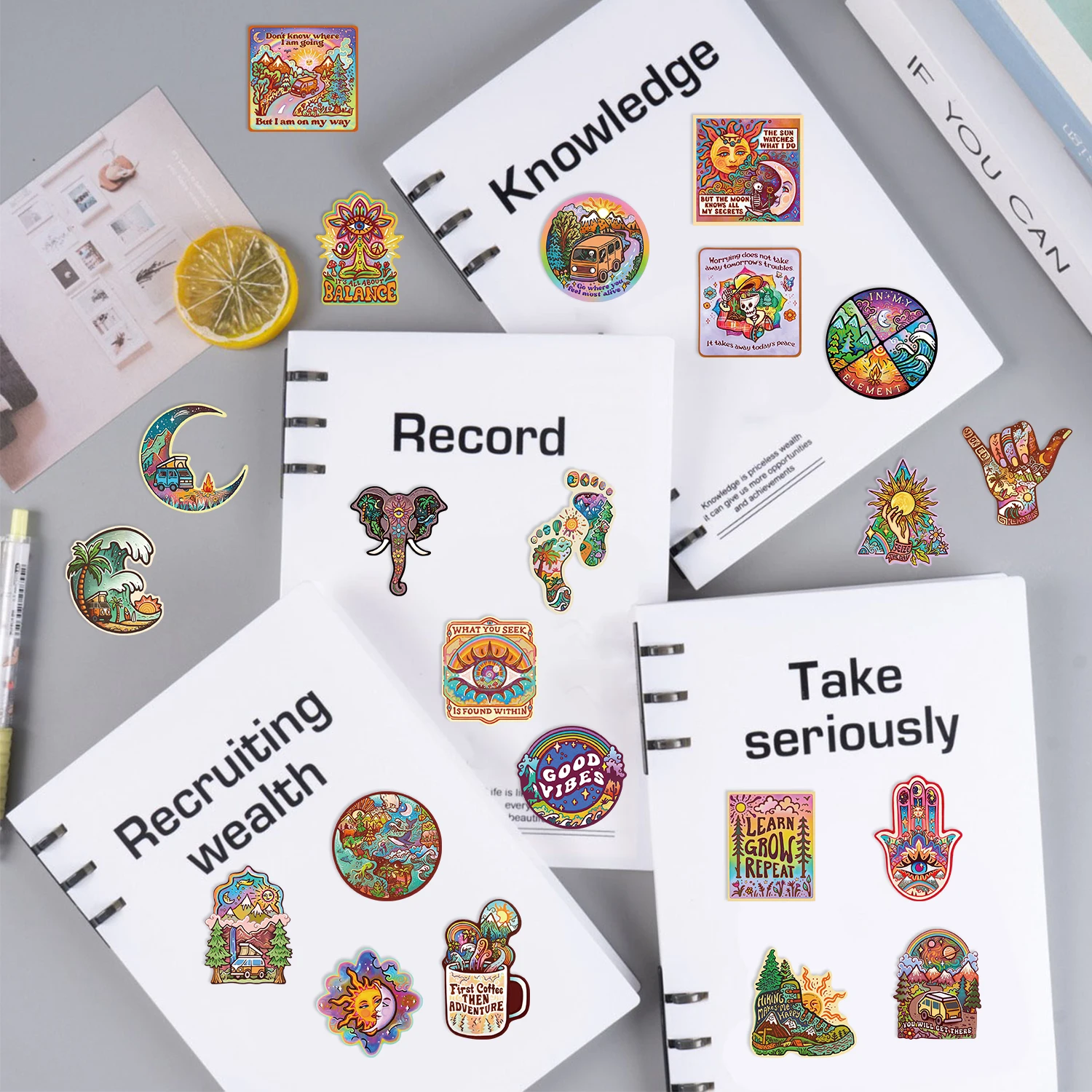 50pcs Fun camping Cartoon Graffiti Sticker Decorative  Phone Case Diary Laptop Pvc Waterproof Stickers Toys Decals Wholesale