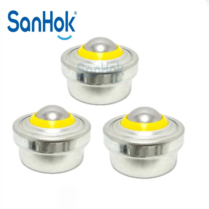 1 inch yellow dust ring steel ball caster CY-25T ball transfer unit bearing with spring and rubber seal used for transfer