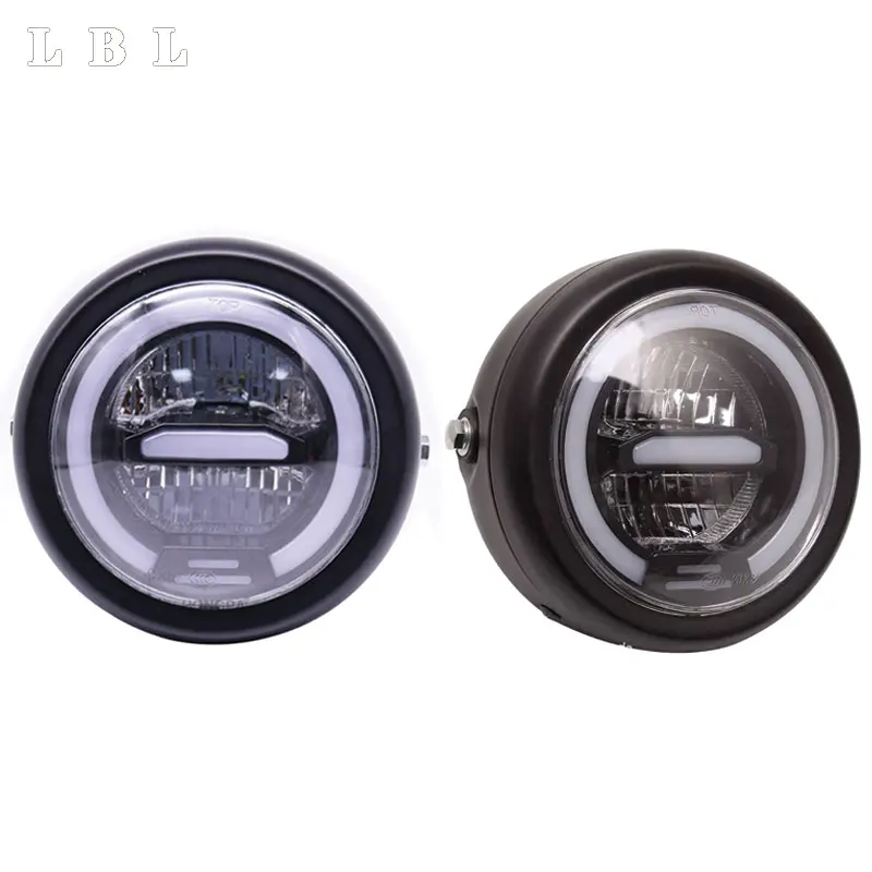 6' 12v Bright Drl Led Motorcycle Headlight Headlamp Head Light For Motorcycle Cafe Racer