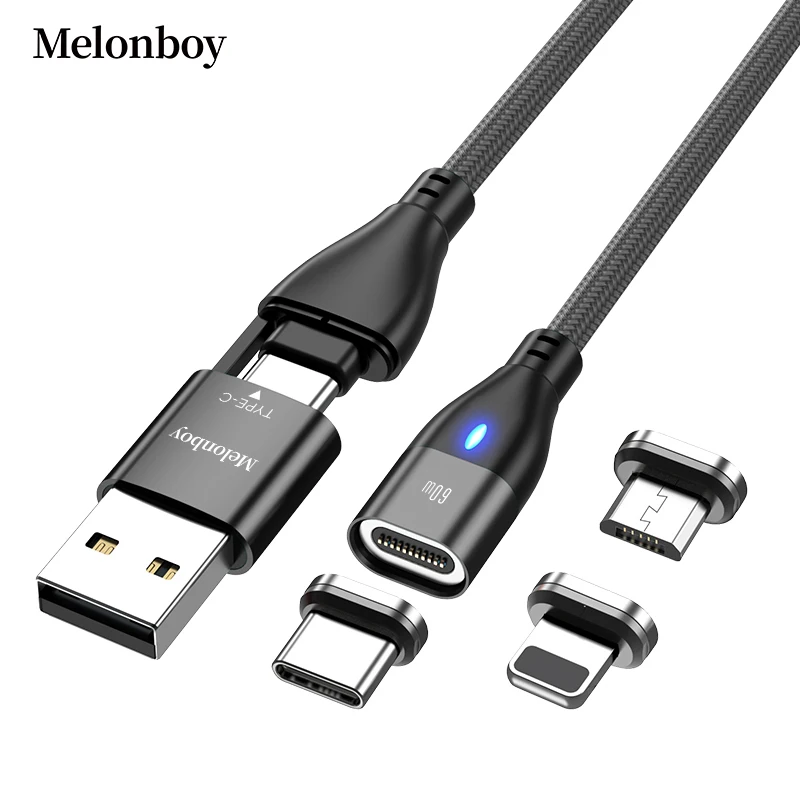 
High Speed 6 in 1 USB Type C to Micro Type-C i-product Magnetic Adapter Cable PD60W charging USB cable 1M2M 