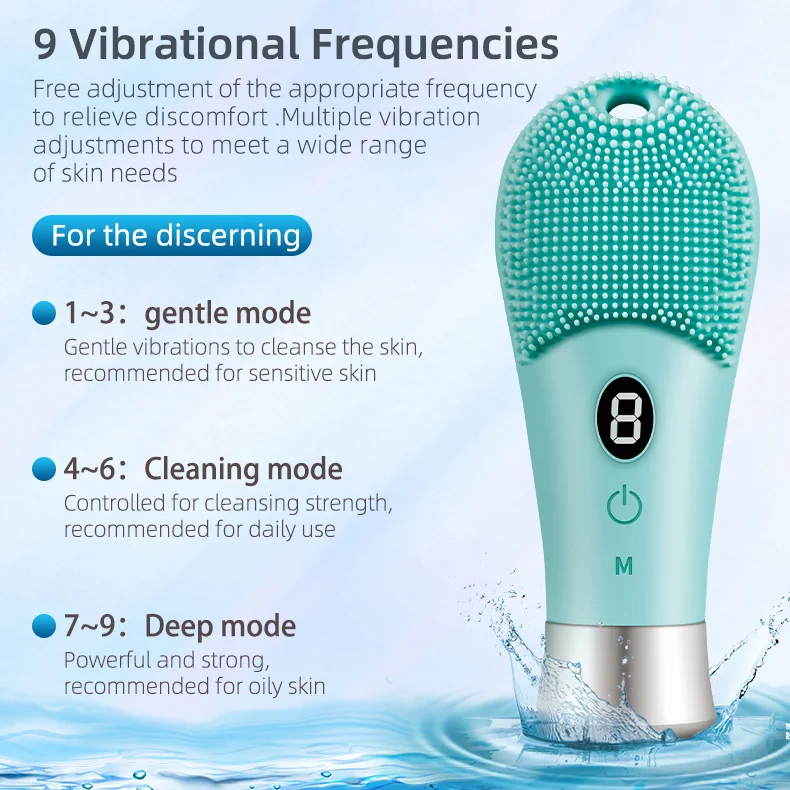 Hot Sell Home Use Beauty Equipment Silicone Sonic Face Cleanser Massage Brush Electric Waterproof Facial Cleansing Brush