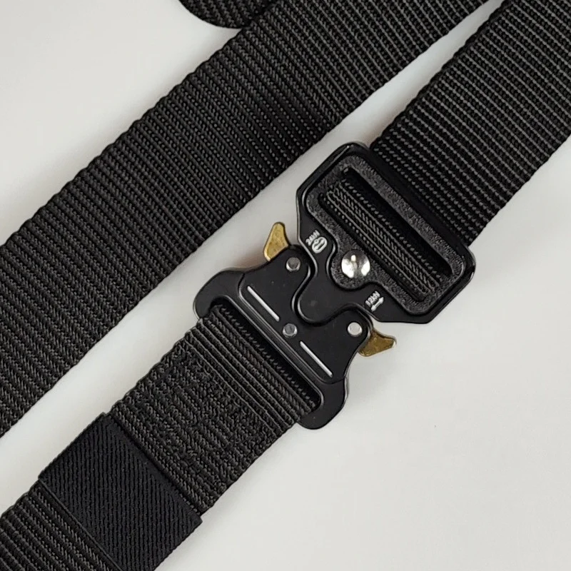 3.8CM Wholesale Custom Woven Thick Nylon Webbing Belt With Heavy Duty Quick Release Metal Buckle Mens Tactical Belts