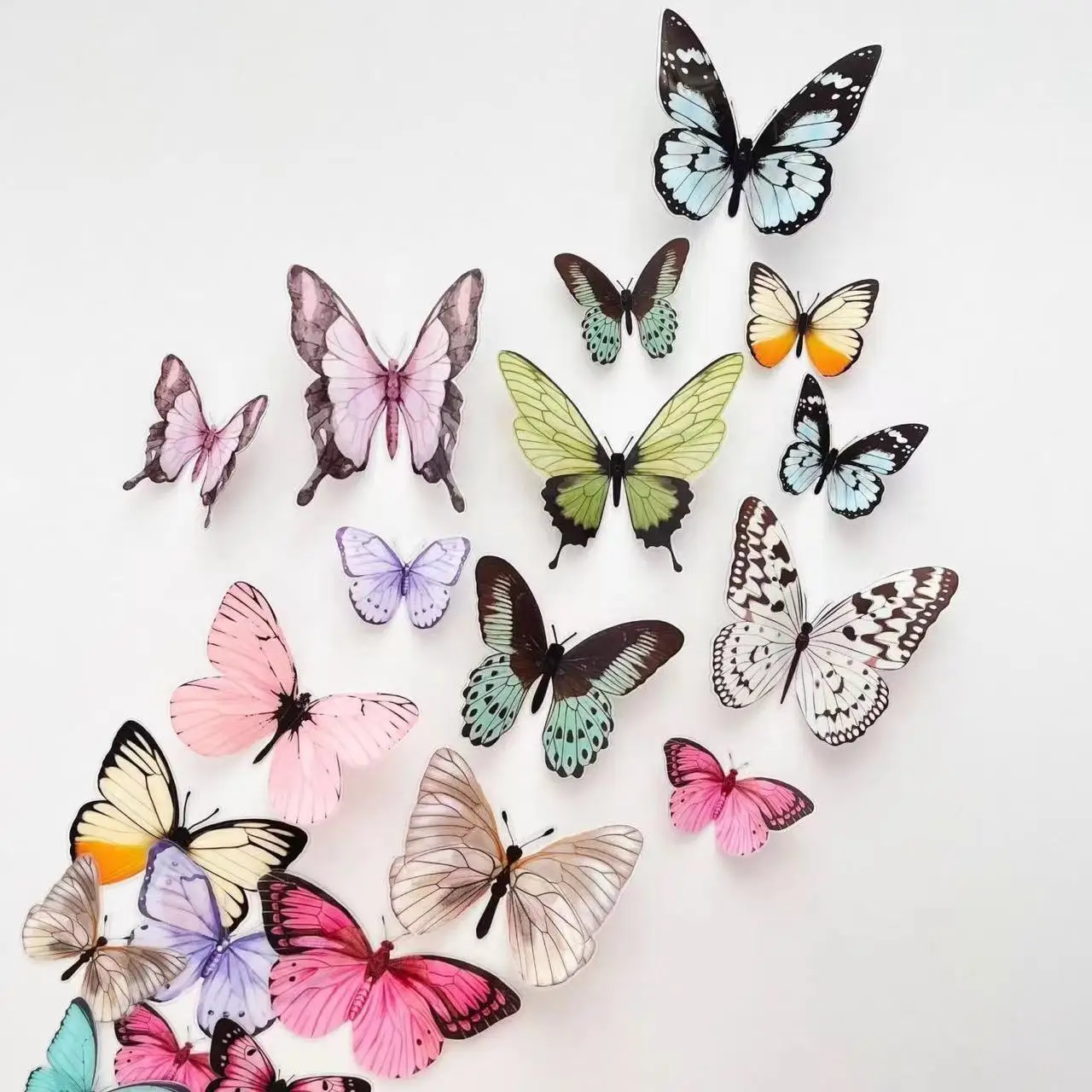 3D Hollow Butterfly Sticker Bouquet Gift Flower Box Decoration DIY Self-adhesive Sticker House Decoration