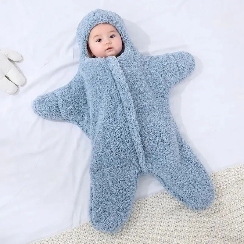 Newborn Sleeping Bags Baby Blanket Swaddle Starfish Shape Winter Warm Baby Cocoon Cotton WrapBlankets for Babies Sleepsack J0158