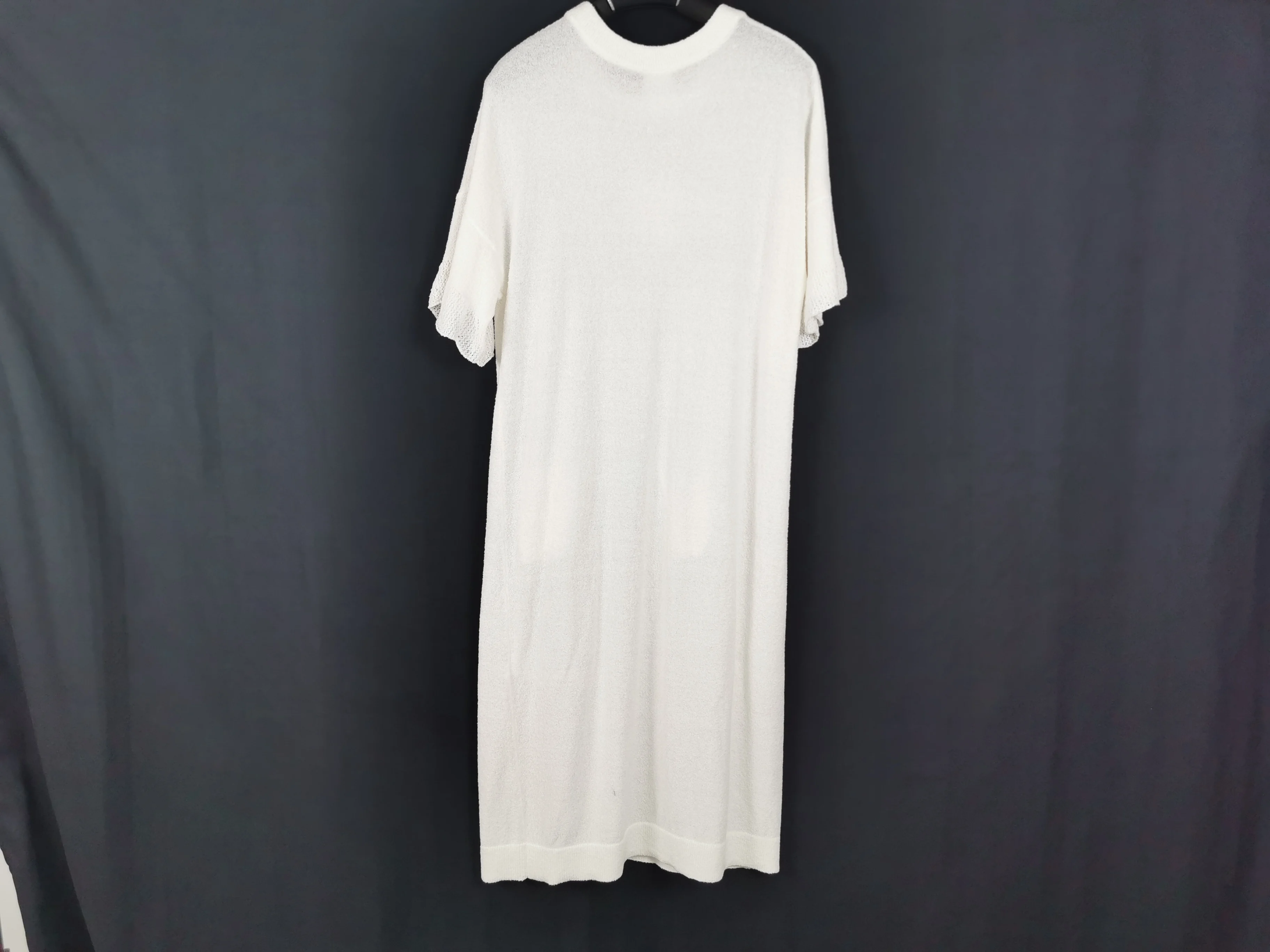 Высококачественные Женские Вязаные Классические платья с оборками на рукавах для девушек, женское Вязаное летнее платье