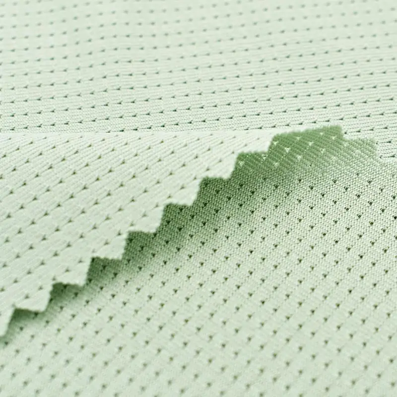 Breathable recycled quick dry polyester spandex mesh sport stretch fabric for t shirt