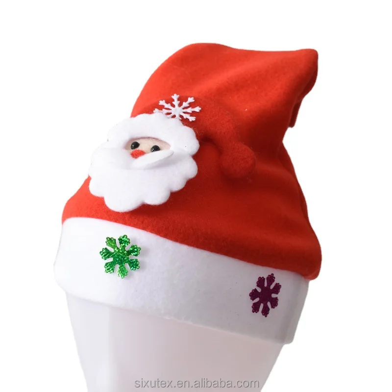 Wholesale flashing led christmas hats with lights hat adult kids christmas hats with led lights