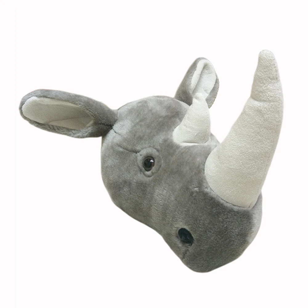 Wall decoration Animal Head Rhinoceros big head plush stuffed toys