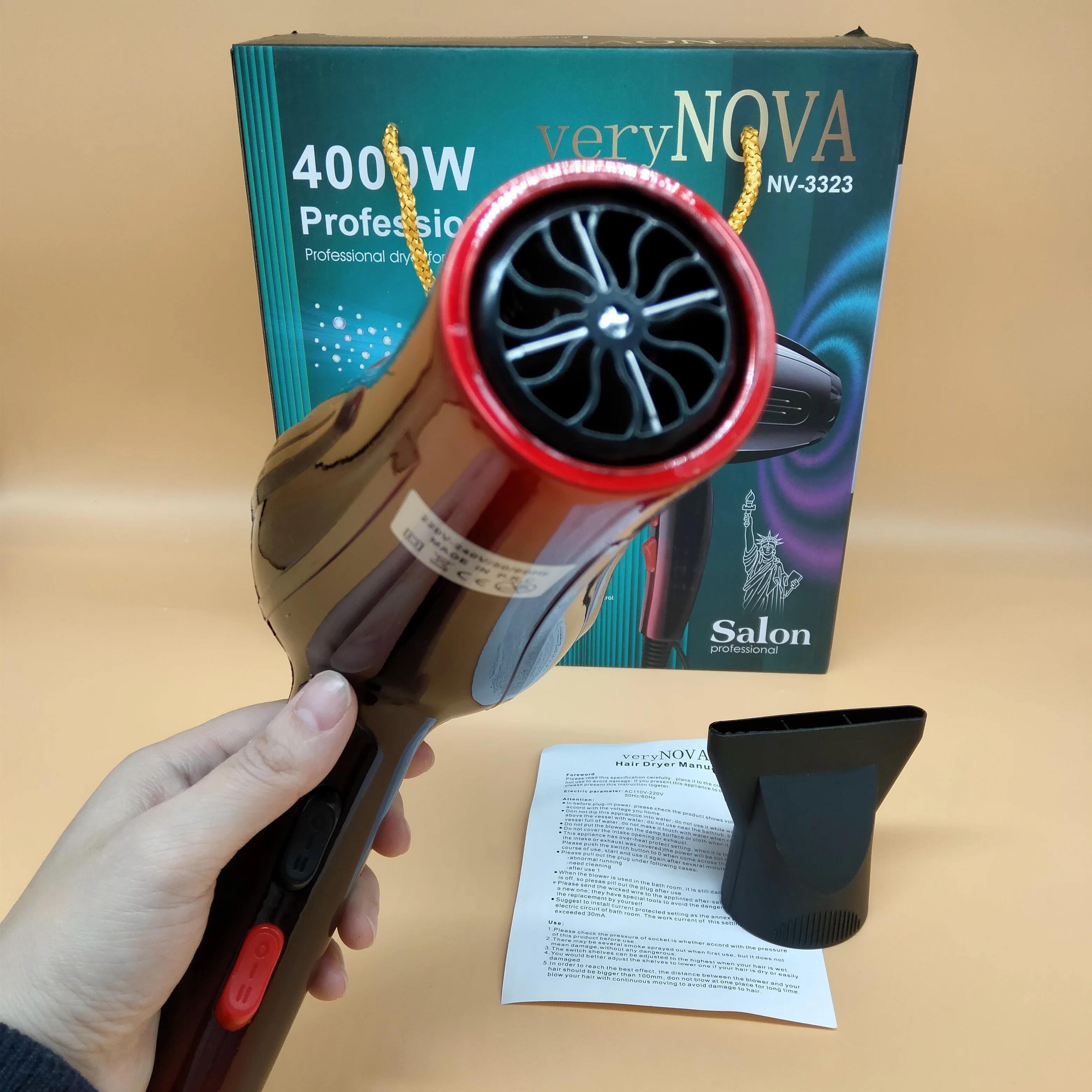 NV-3323 Cheap Big Power 1875w Hair Straightener Flat Iron Professional Salon Product Hair Dryer