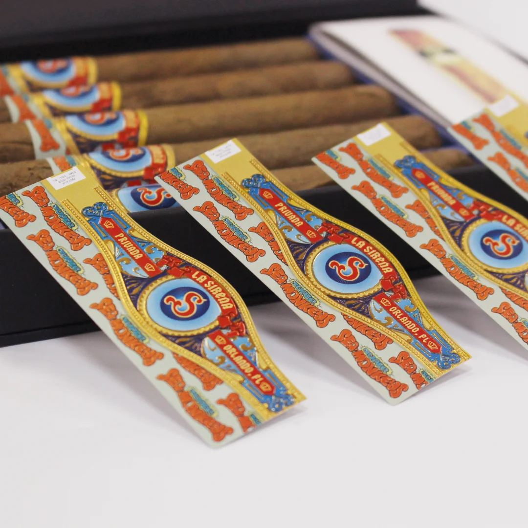 Good Quality Eco-friendly Waterproof Personalized Cigar Label Printing Band Labels