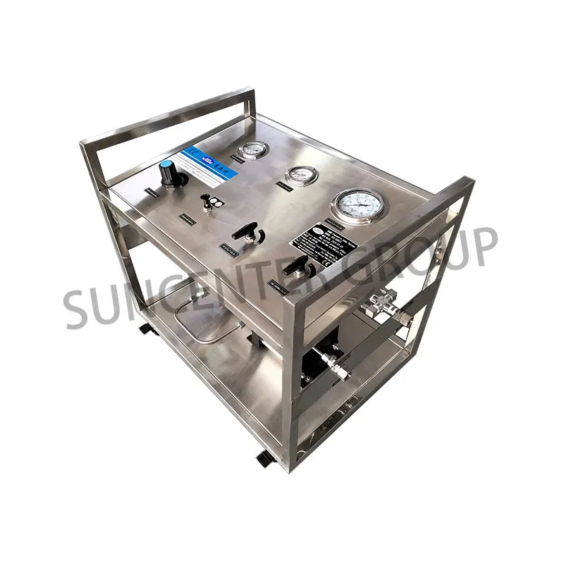 High-Pressure Stainless Steel Pneumatic Test Bench Piston Pump Gas Booster System for Machining for High-Pressure Applications