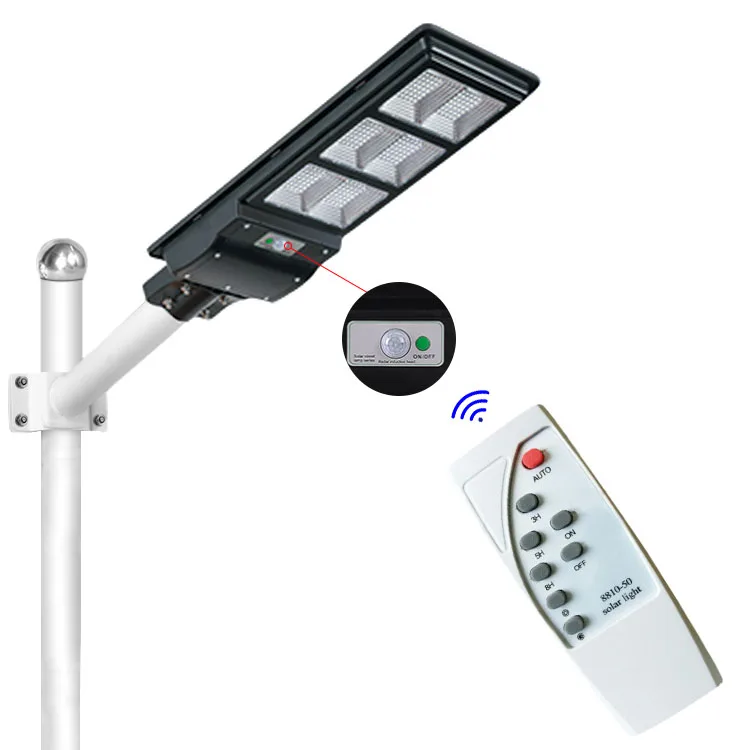 Outdoor Waterproof Remote Control 100W Solar Street Light Outdoor Pole Solar Led  Wall Lamp Lighting White Garden Road Light