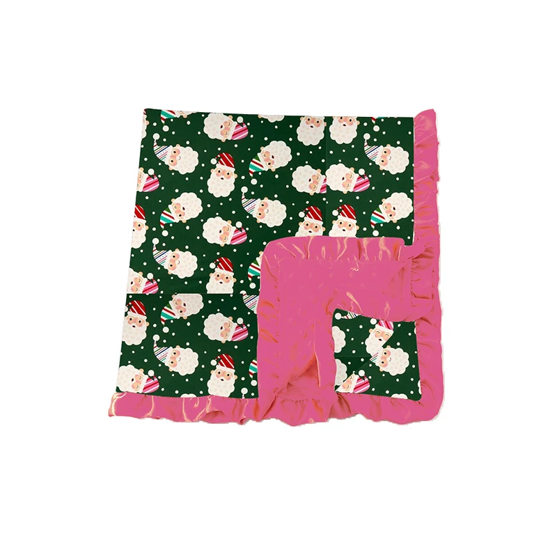 Cow Western Mexican Serape Ruffle Double Layers Minky 90* 110CM Jersey Knitted Baby Blankets organic baby swaddles new style