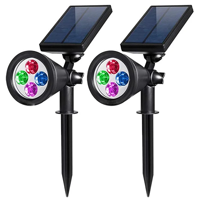 Patio garden embedded motion solar light aluminum ABS cheap price solar flood lamp RGB