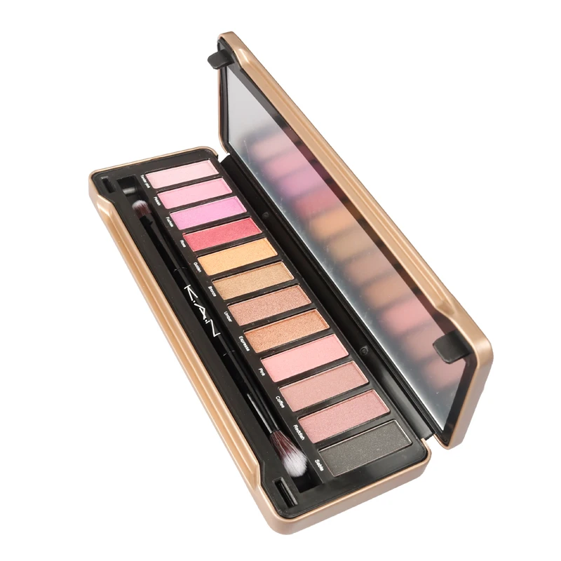 Custom 12 Colors Water Proof Peach Shaped Cute Girl Bulk Luxury Large Eye Shadow Black Nude Eyeshadow Palette