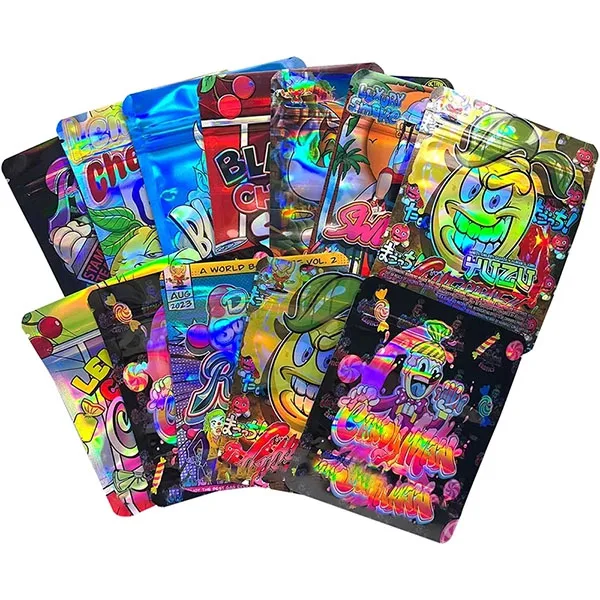 Child Proof 3.5 Gram Mylar Bags Custom Printed Resealable Resistant Ziplock Edible Smell 3.5g Food Candy Packaging PE Zipper Bag