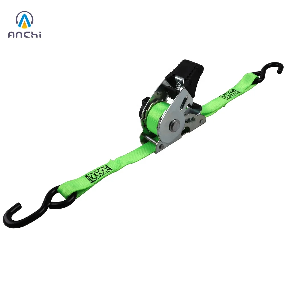 1inch 25mm 6ft 680kgs polyester webbing retractable ratchet tie down straps