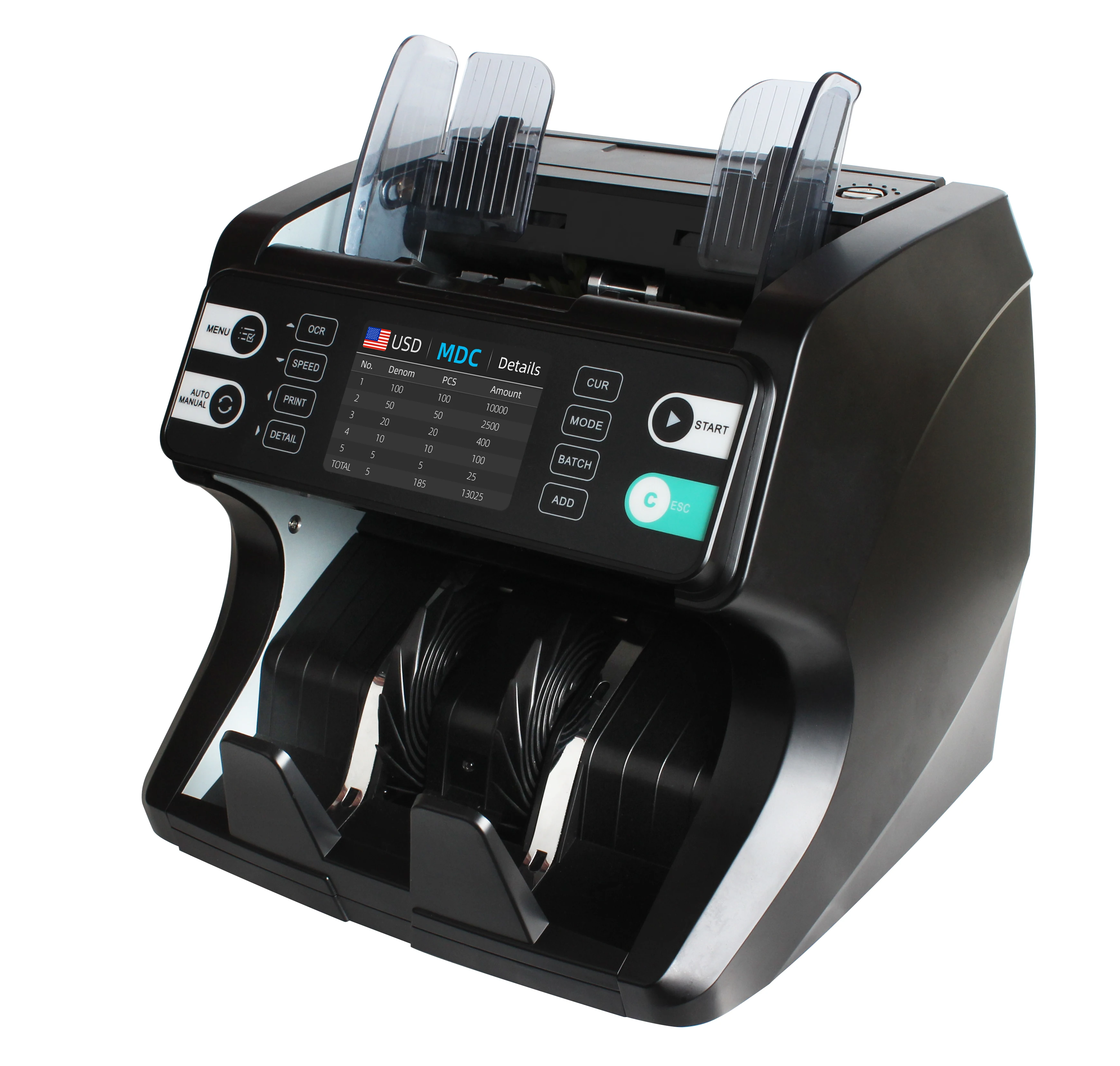 AL-926 2 CIS Multi -currnecy value mix counter machine and bill counter =